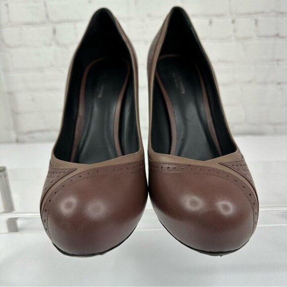 Bottega Veneta Women’s Brown Designer Oxford Leather Platform Heels EU 40 - Picture 3 of 15